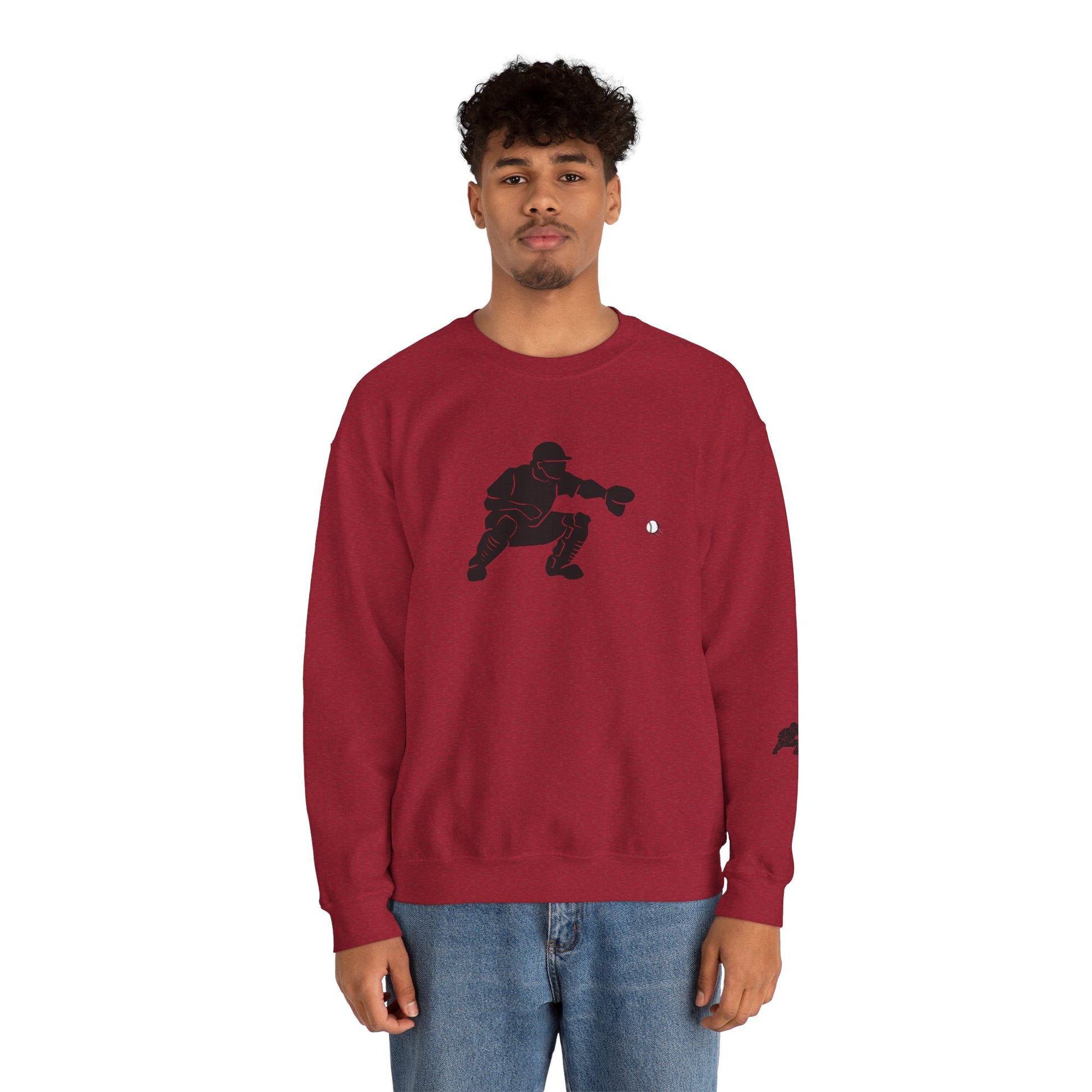 Baseball Catcher Crewneck Sweatshirt | Unisex Sports Apparel | Perfect for Game Days, Gifts, and Casual Wear | Baseball Lover's Gift - TRV