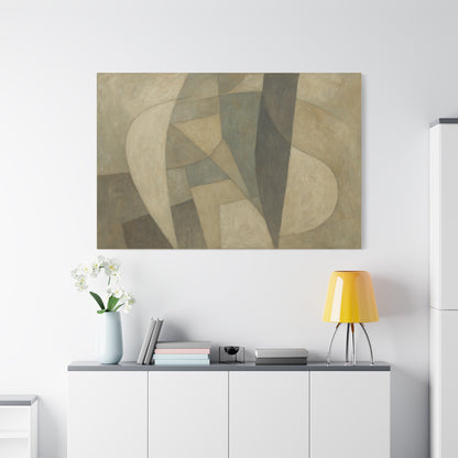 Abstract Neutral Geometric Shapes Matte Canvas - TRV