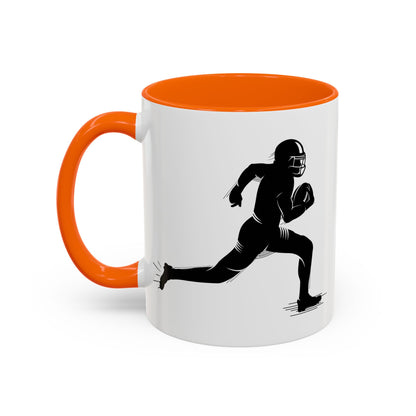 Football Player Themed Accent Coffee Mug, Sports Fan Gift, Unique Mug for Athletes, Coffee Lover, Game Day Essential - TRV