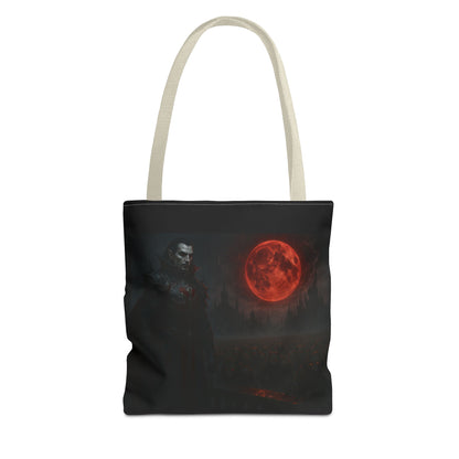 Gothic Tote Bag: Dark Moonlit Night Scene With Dracula, Vampire Art, Halloween Accessory, Gothic Gift, Boho Style - TRV