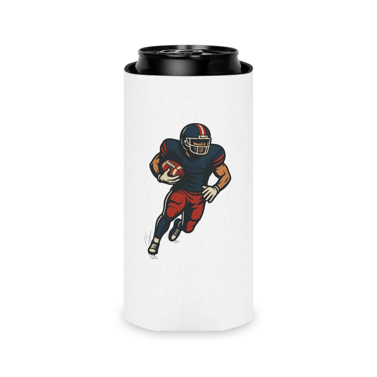Football Player Can Cooler | Sports Fan Gift, Tailgate Accessories, Game Day Drink Holder, Party Favor, Football Party Decor