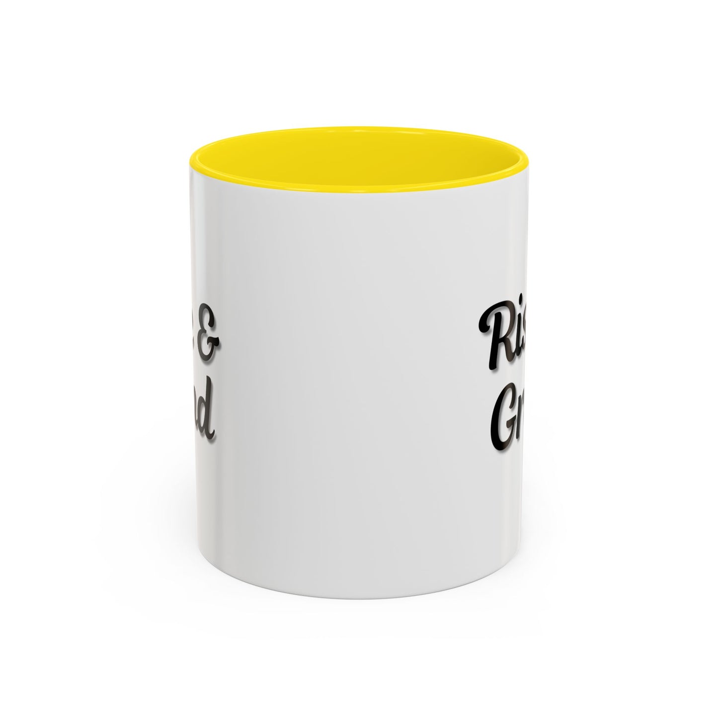 Rise & Grind Coffee Mug – Motivational Black Accent Mug for Daily Inspiration - TRV