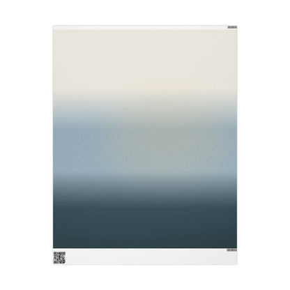 Gradient Ombre Wrapping Paper Roll — Coastal Blue to Cream Gift Wrap