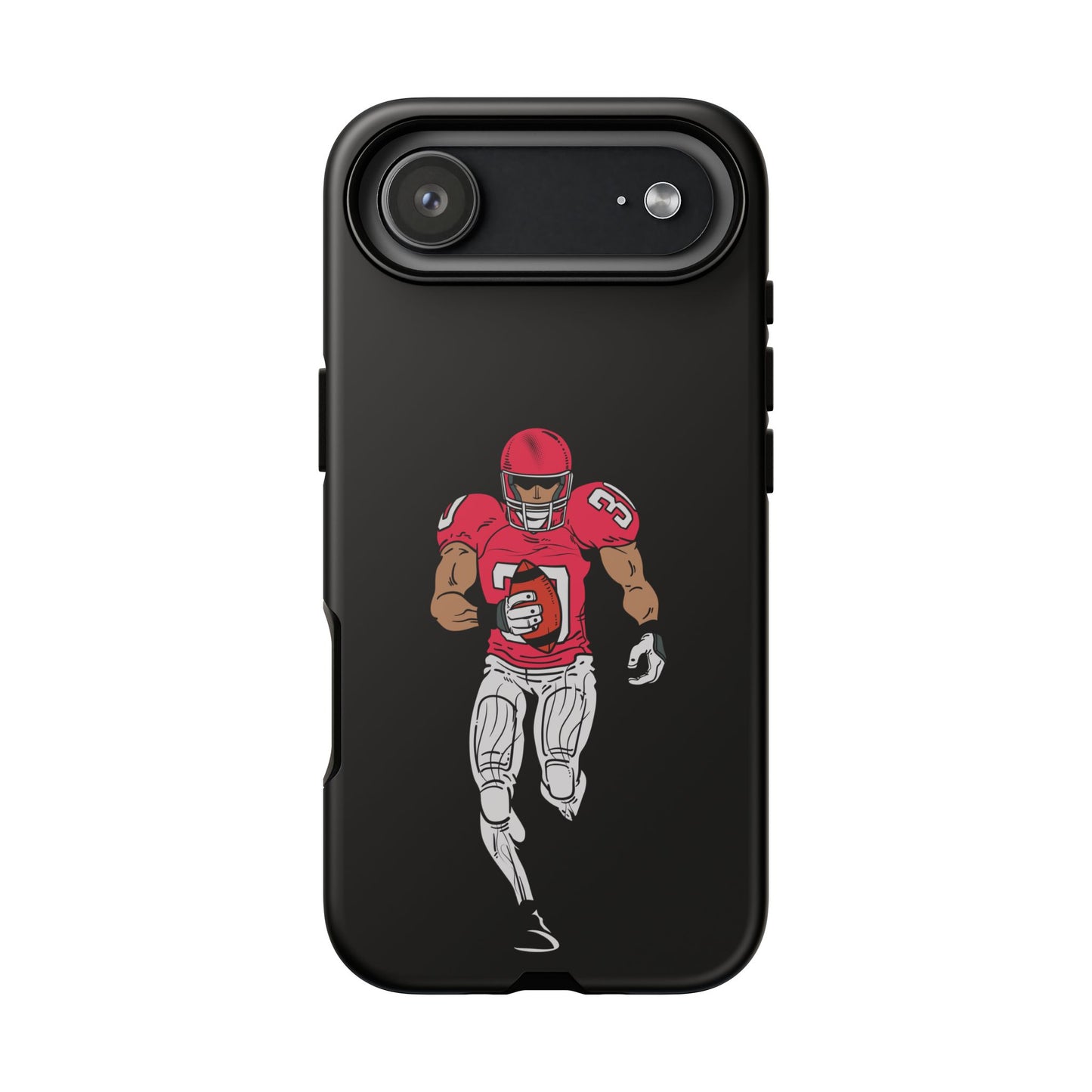 Football Player Tough Phone Case – Protective Black Sports iPhone Case