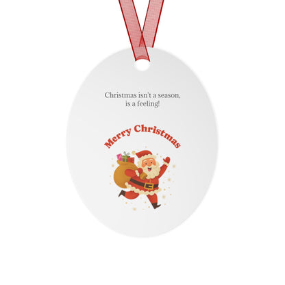 Merry Christmas Santa with Sack metal ornament | Bell shaped holiday decoration