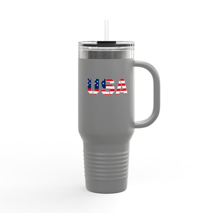 Insulated Travel Mug with USA Design - Perfect for Road Trips, Outdoor Adventures, and Gifts, 40oz Tumbler for Coffee, Tea, and More