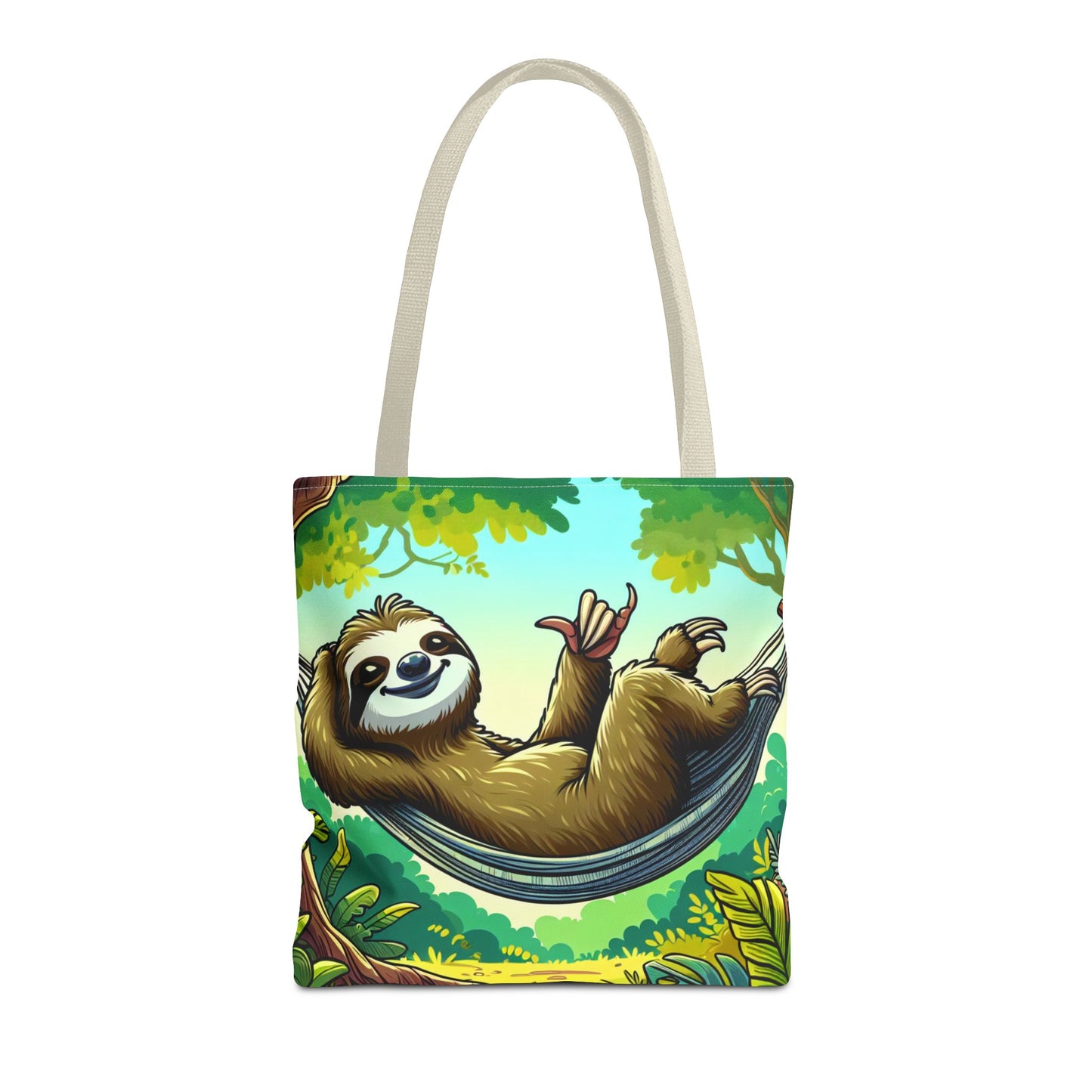 Relaxed Sloth Tote Bag, Cute Eco-Friendly Bag, Gift for Animal Lovers, Beach Bag, Reusable Shopping Tote - TRV