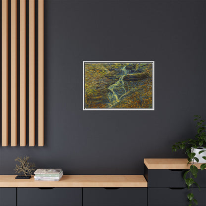 Van Gogh Style Framed Matte Canvas Art Print - Nature-Inspired Wall Decor, Abstract Waterfall Artwork, Home Office Decoration - TRV