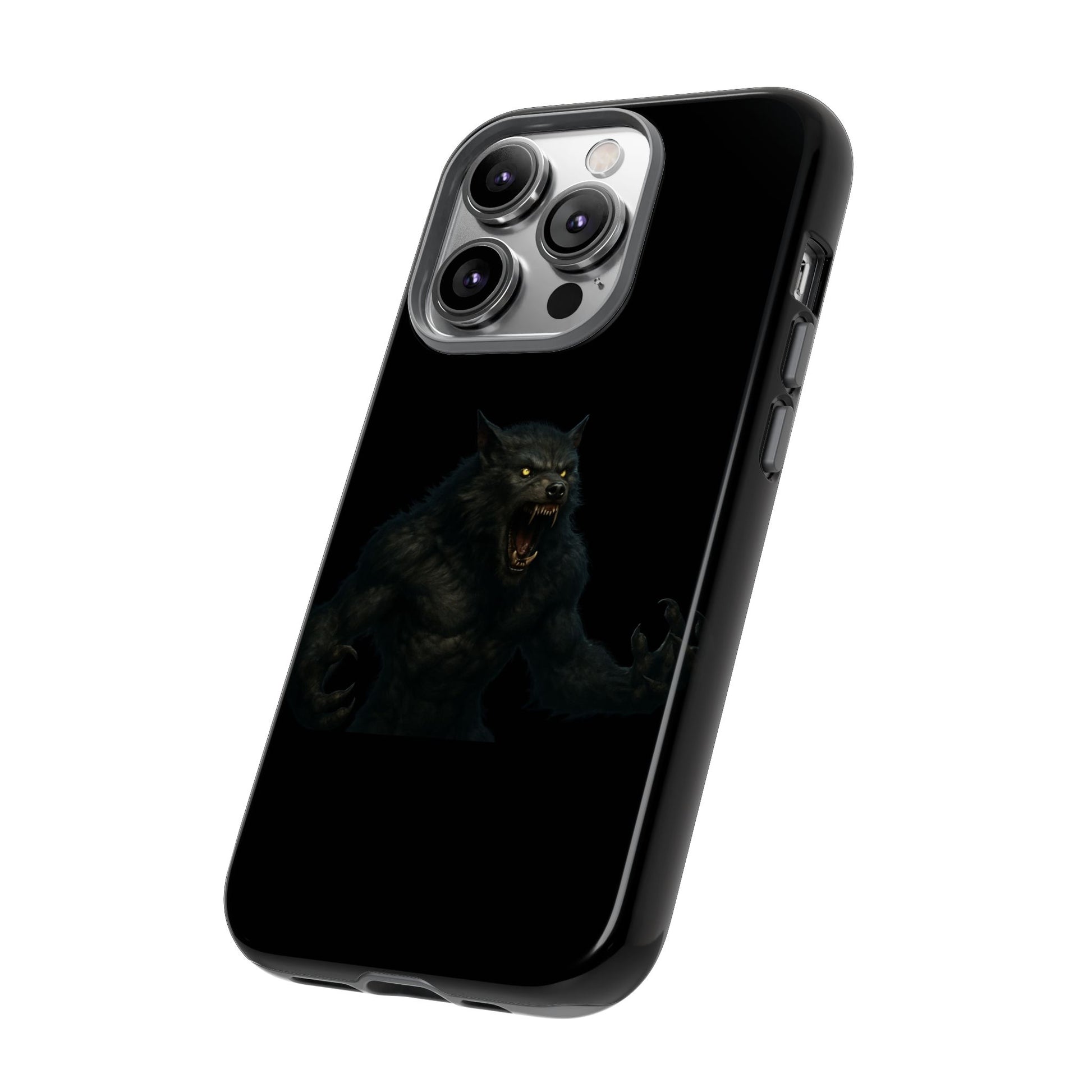 Werewolf Phone Case, Tough Cases, Black Panther Design, Gift for Animal Lovers, Phone Accessories, Fierce Phone Protection - TRV