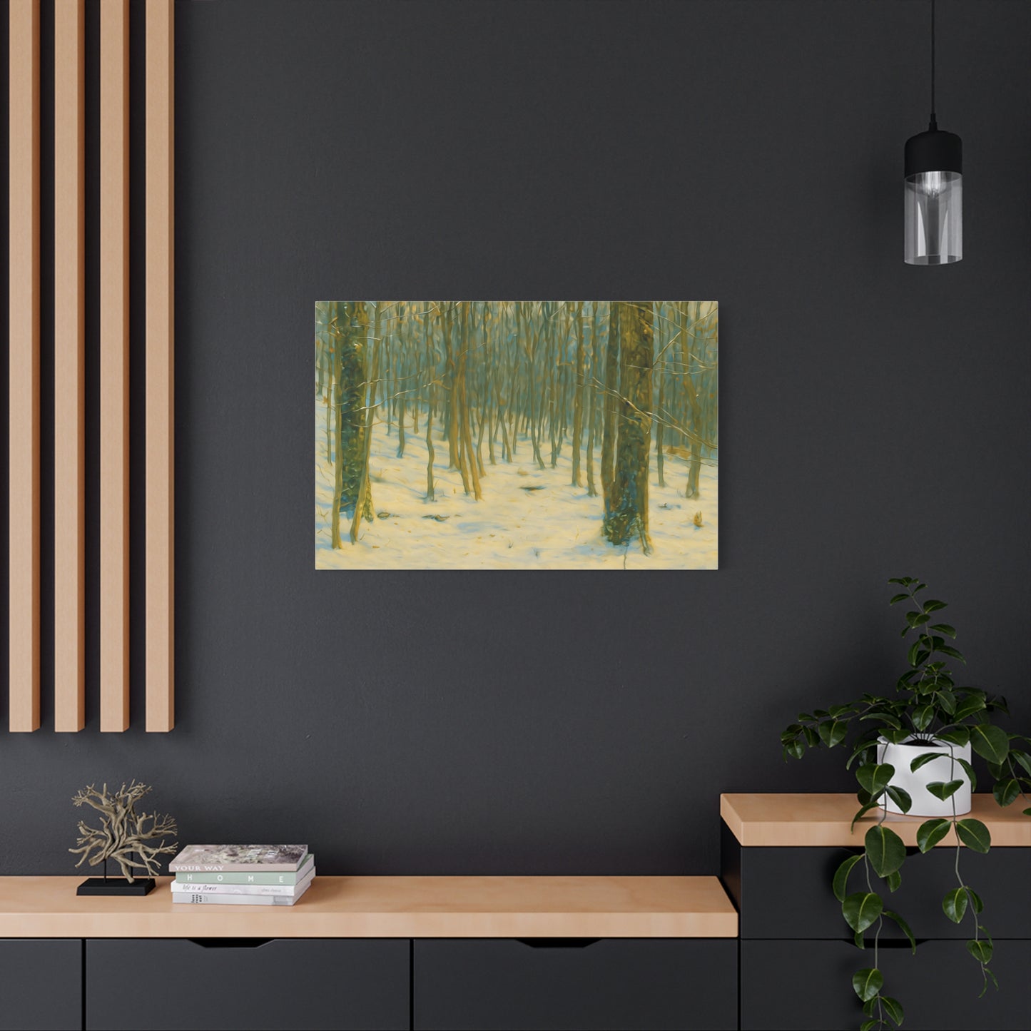 Winter Forest Matte Canvas Art Print, Nature Decor, Stretched Wall Art, Home Decor, Rustic Cabin Decoration, Gift for Nature Lovers - TRV