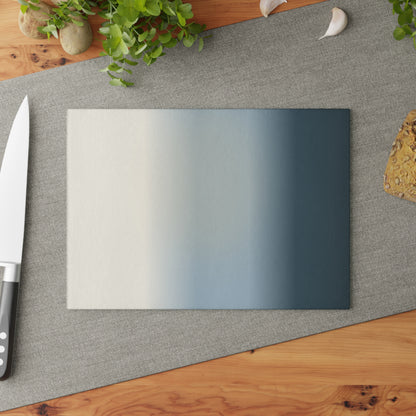 Neutral Gradient Ombre Glass Cutting Board | Blue Gray Kitchen Countertop