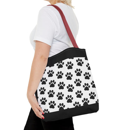 Paw Print Tote Bag, Dog Lover Gift, Shopping Tote, Eco-Friendly Bag, Pet Accessory, Animal Print Carryall - TRV