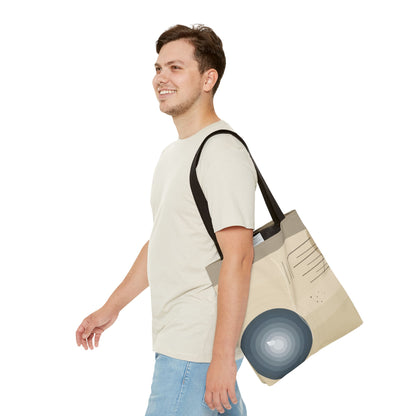 Abstract Neutral Waves Tote Bag | Geometric Circle Pattern