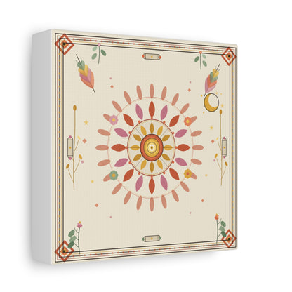 Boho Sun Mandala Matte Canvas