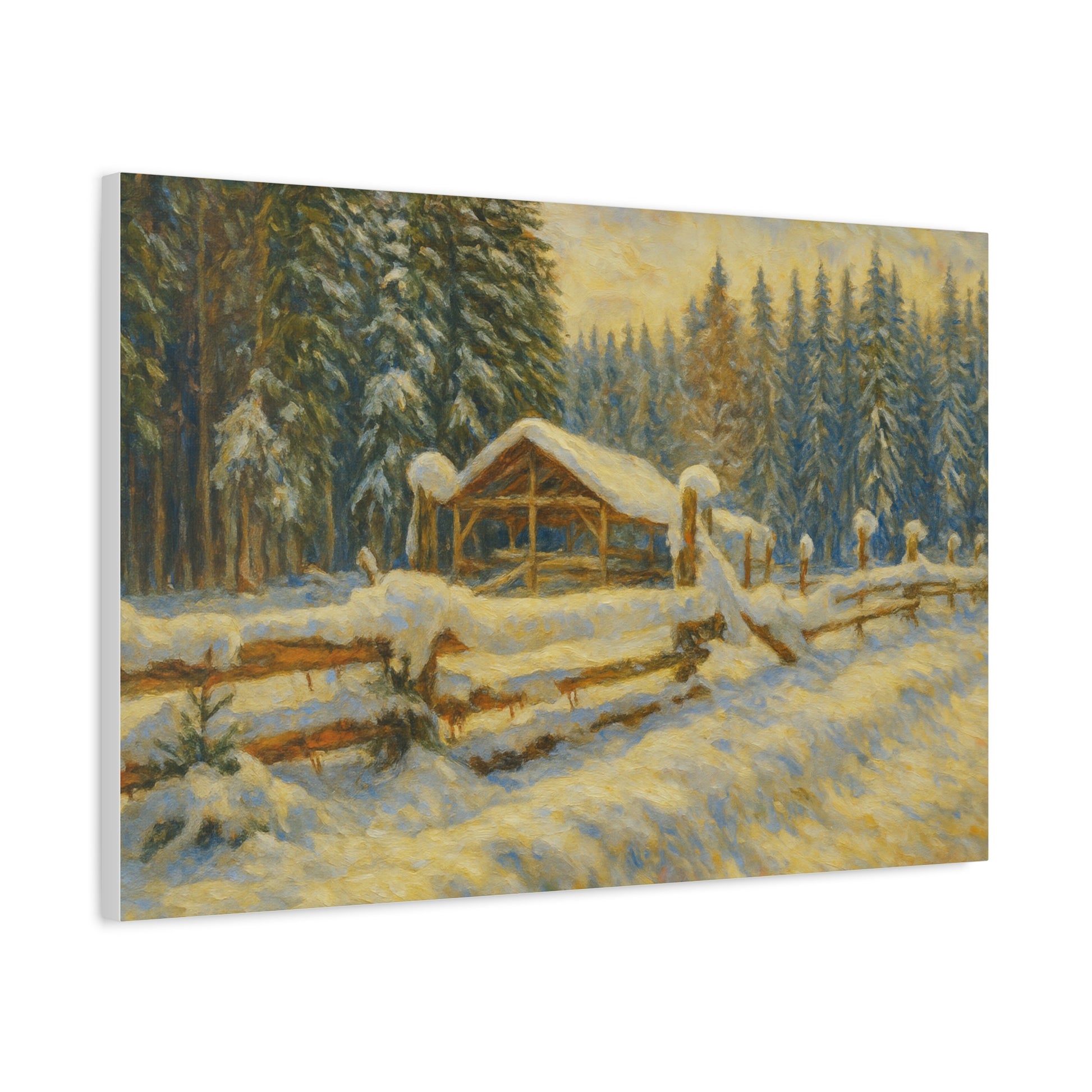Canvas Wall Art, Winter Landscape Print, Home Decor, Rustic Art, Gift for Nature Lovers, Holiday Decoration - TRV
