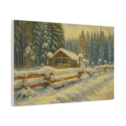 Canvas Wall Art, Winter Landscape Print, Home Decor, Rustic Art, Gift for Nature Lovers, Holiday Decoration - TRV