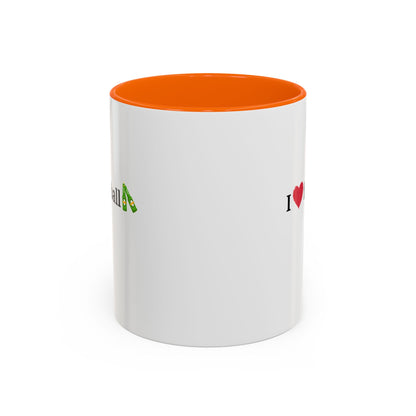 I Love Football Accent Coffee Mug, Perfect Gift for Sports Lovers, Football Enthusiasts, Unique Mug for Game Days, Home or Office Decor - TRV