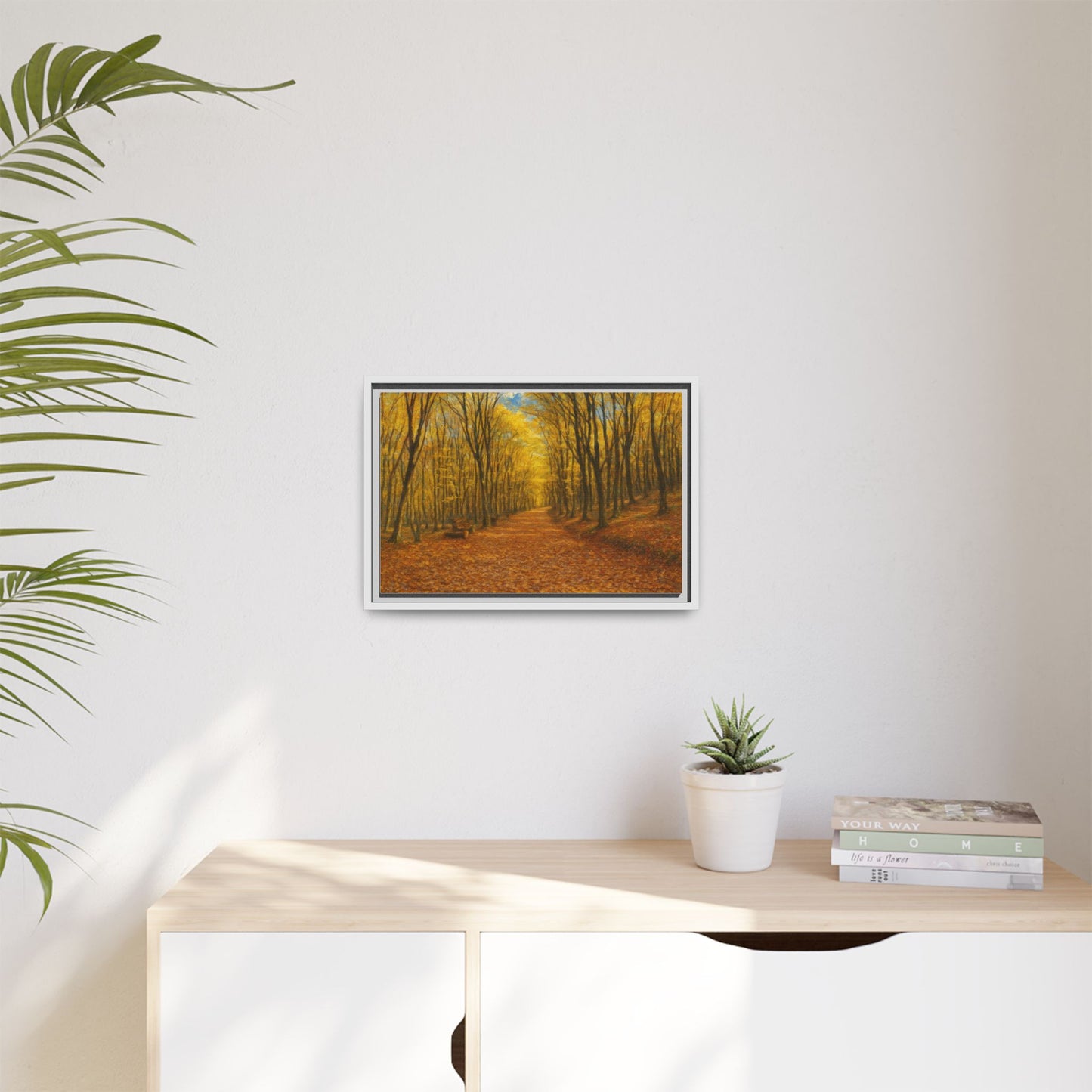 Autumn Forest Framed Canvas Art, Cozy Wall Decor, Nature Inspired Gift, Fall Home Accent, Perfect for Thanksgiving - TRV