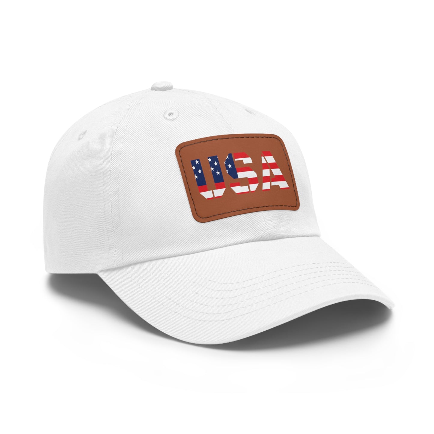 Dad Hat with Leather Patch (Rectangle)
