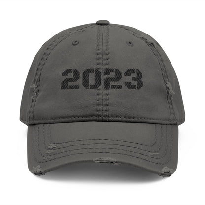 Distressed Dad Hat with 2023 Embroidery, Casual Cap, Summer Accessory, Father's Day Gift, Trendy Headwear, Vintage Style Cap - TRV