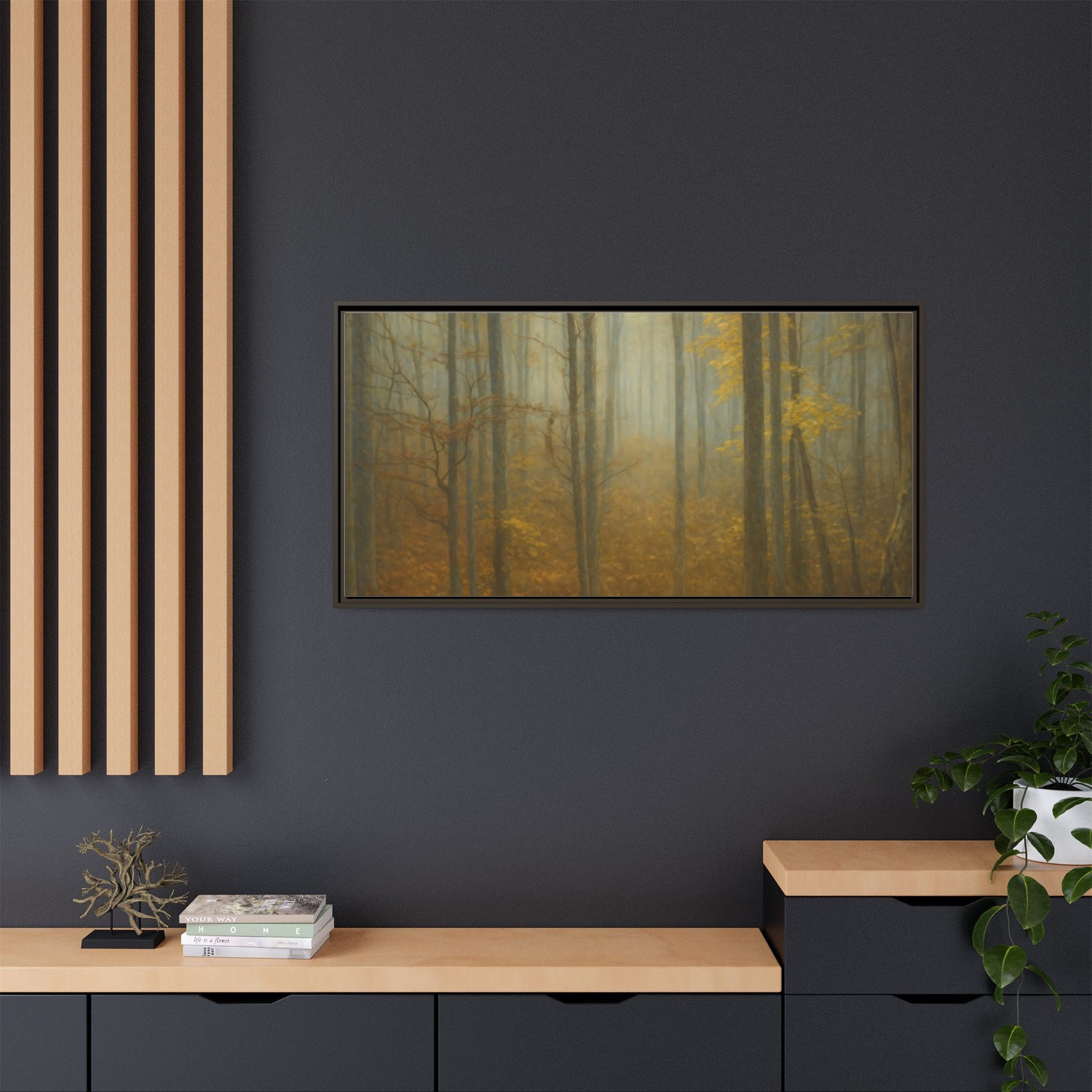 Framed Matte Canvas Art | Serenity in the Forest | Nature Wall Decor, Home Gallery, Cozy Living Room, Gift for Nature Lovers - TRV