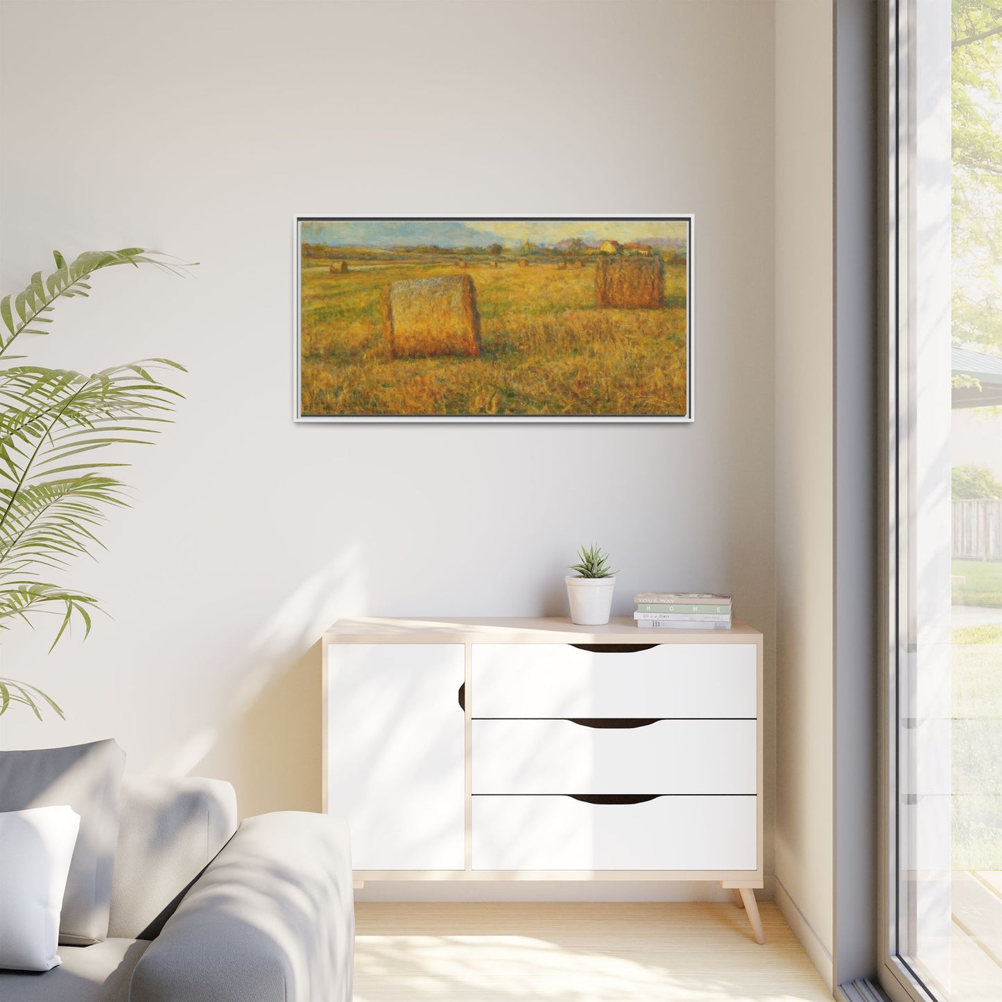 Framed Matte Canvas Wall Art - Rustic Farm Landscape, Country Decor, Home Gallery, Gift for Nature Lovers, Housewarming Decor - TRV
