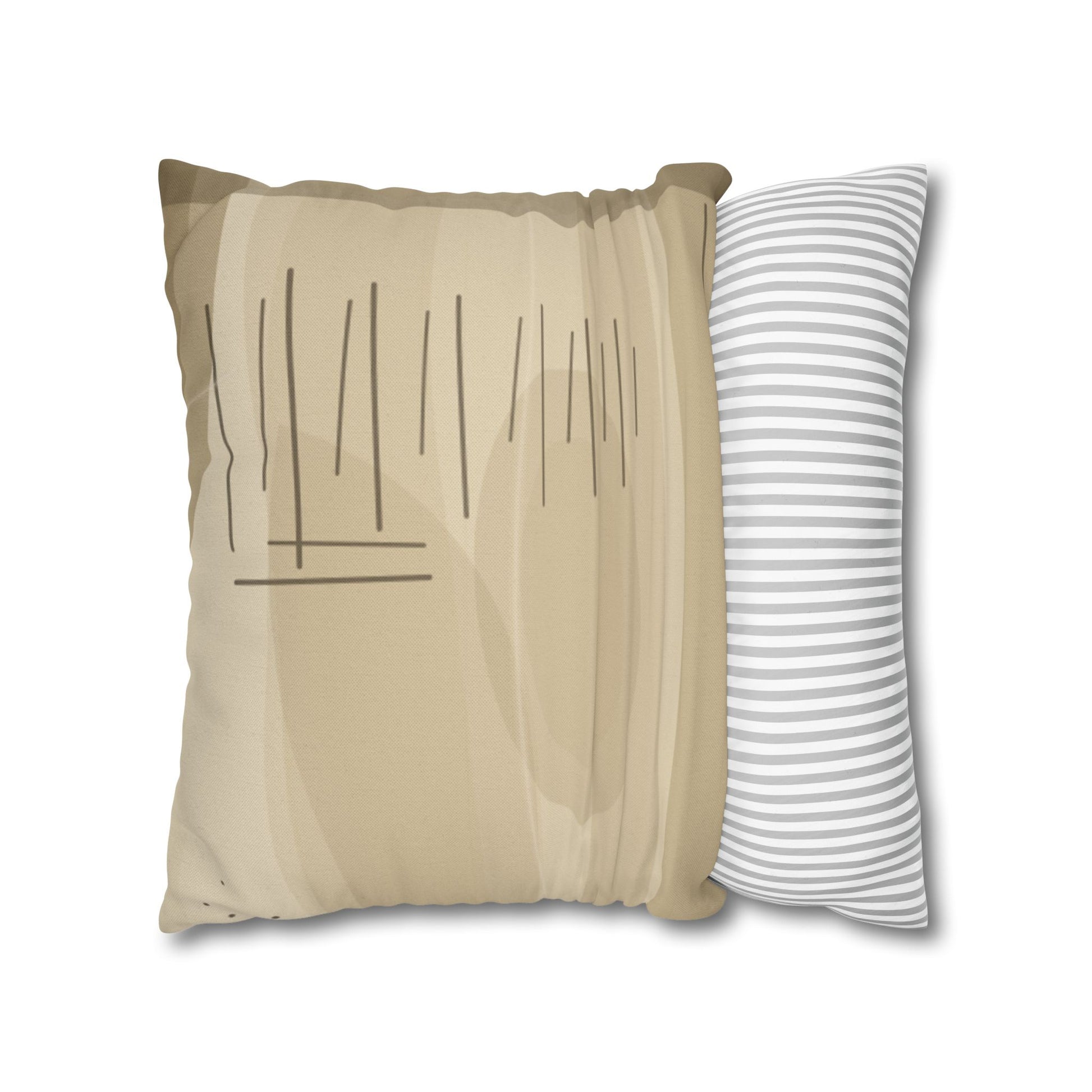 Neutral Abstract Brushstroke Pillowcase | Square Decorative Pillowcase - TRV