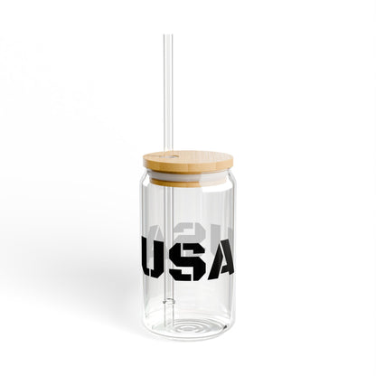 USA Sipper Glass, 16oz - Perfect for Parties, Outdoor Fun, or Everyday Use, Great Gift for Holidays, Eco-Friendly, Beverage Container, [...] - TRV