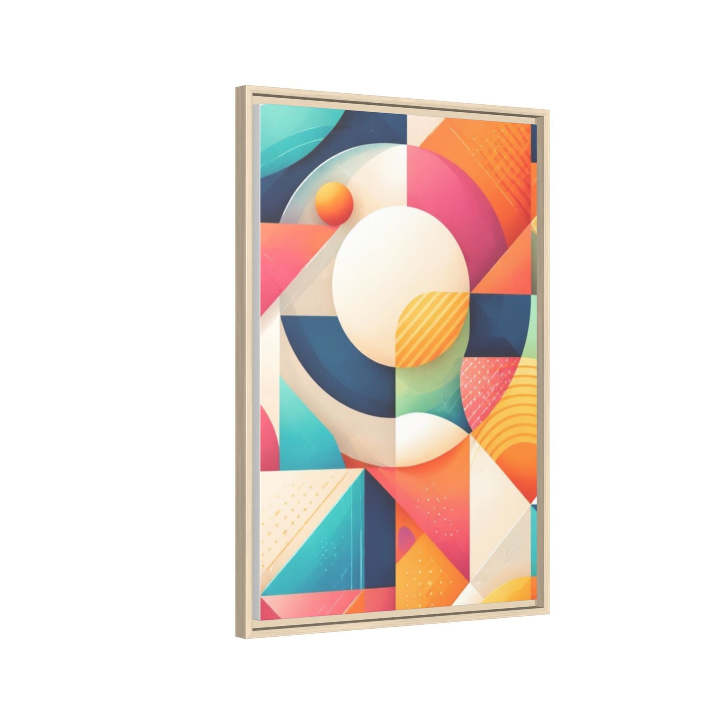 Colorful Geometric Abstract Art Matte Canvas Framed