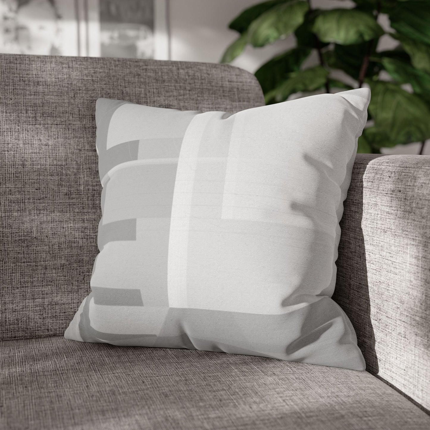Abstract Geometric Grid Spun Polyester Pillowcase