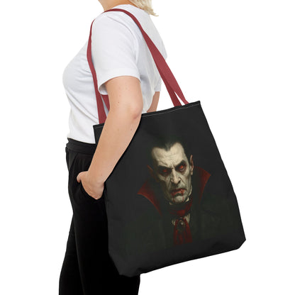 Vampire Haunted Tote Bag, Spooky Shopping Bag, Halloween Accessory, Gothic Style Handbag, Perfect for Halloween Parties, Unisex Tote - TRV