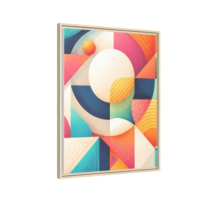 Colorful Geometric Abstract Art Matte Canvas Framed