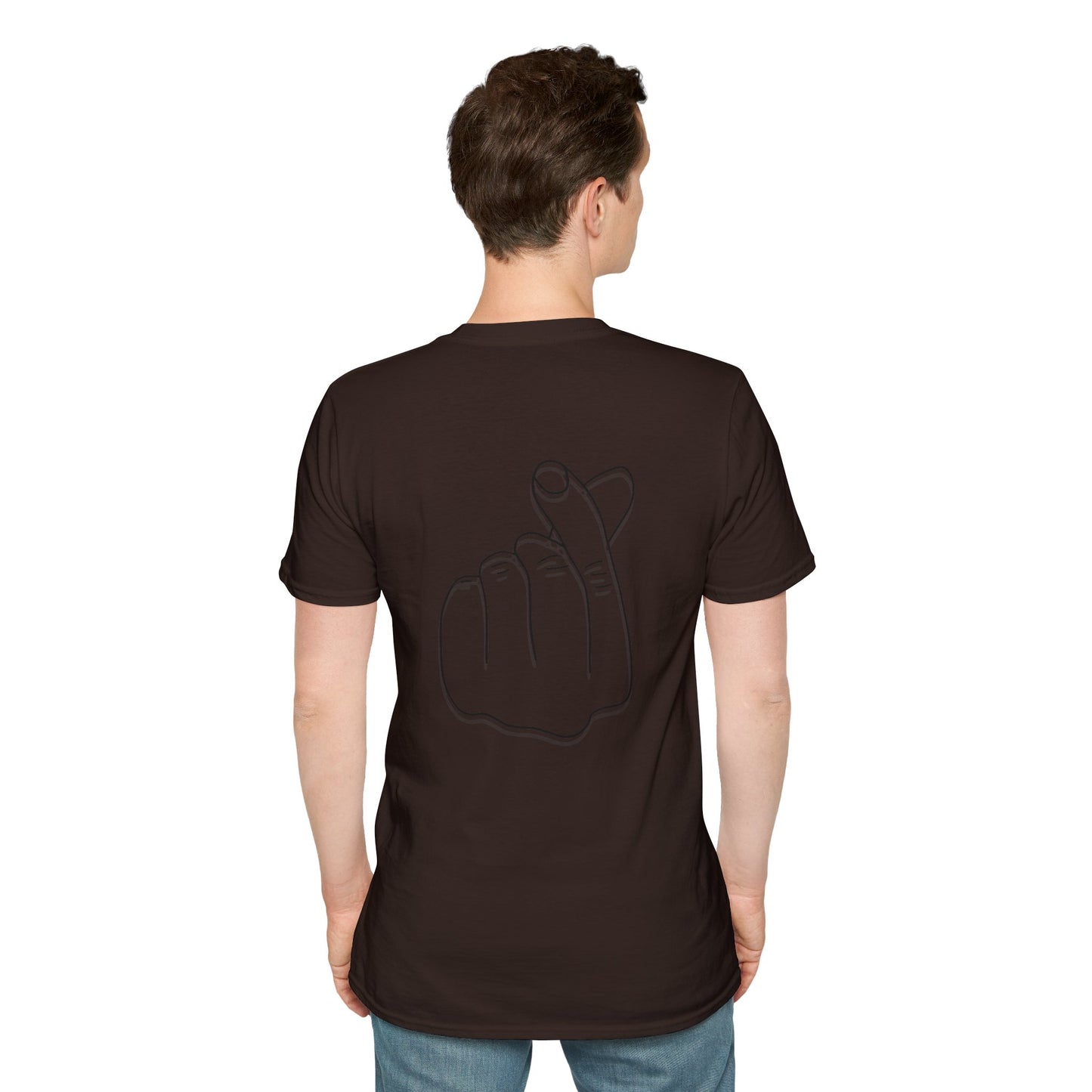 Trendy Unisex Softstyle T-Shirt with Love Hand Gesture Design
