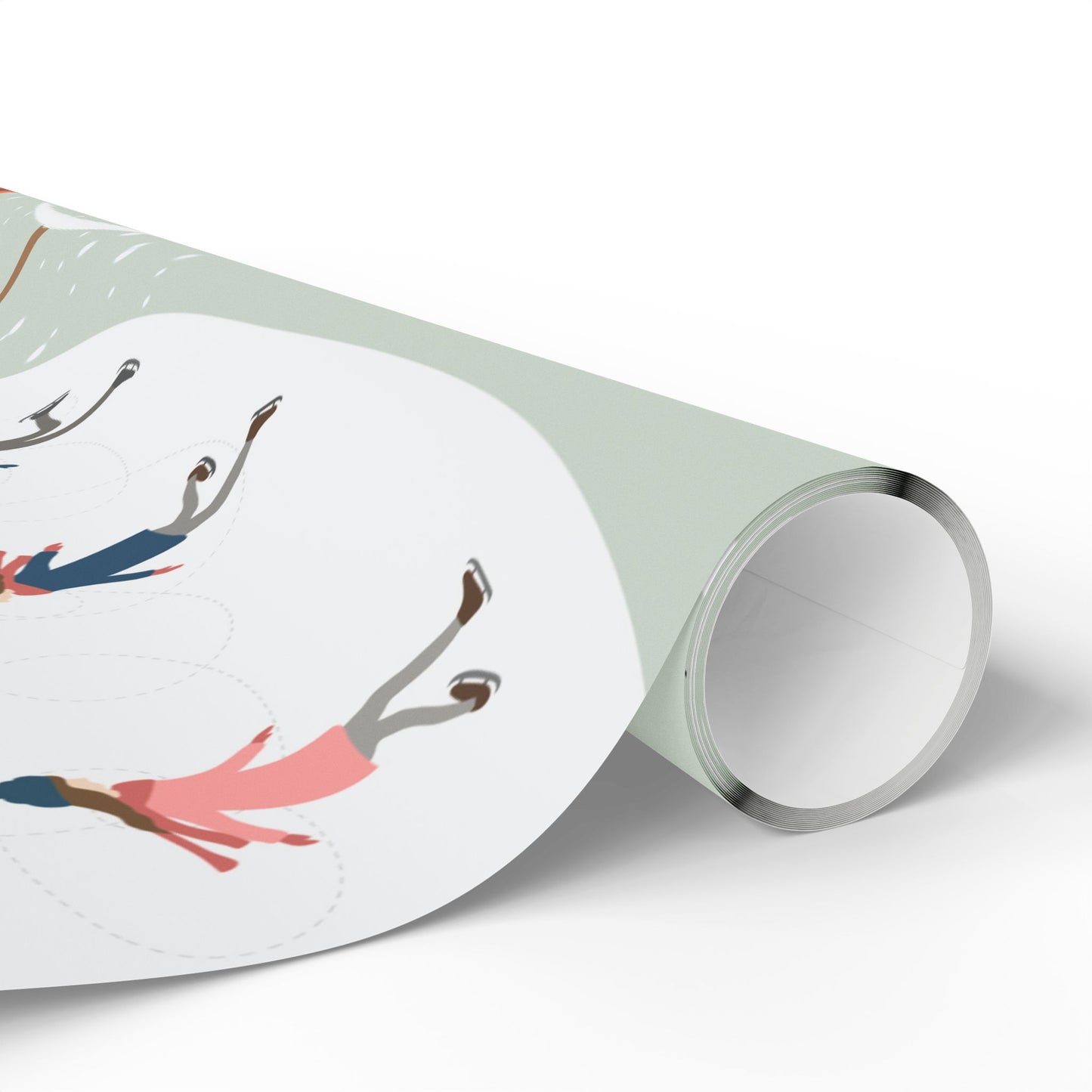 Winter Village Pattern Wrapping Paper | Holiday Snow Scene Roll