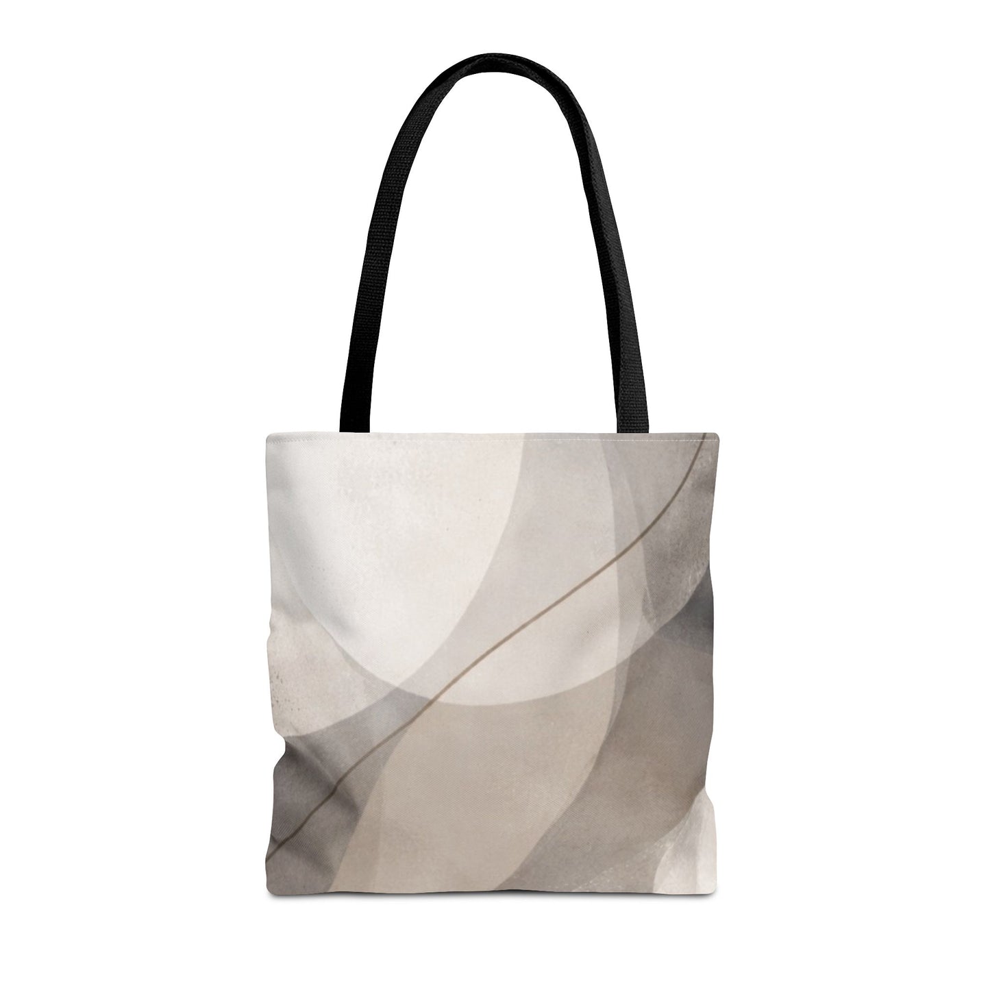 Neutral Abstract Watercolor Waves Tote Bag | All-Over Print