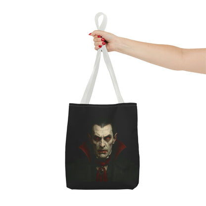 Vampire Haunted Tote Bag, Spooky Shopping Bag, Halloween Accessory, Gothic Style Handbag, Perfect for Halloween Parties, Unisex Tote - TRV