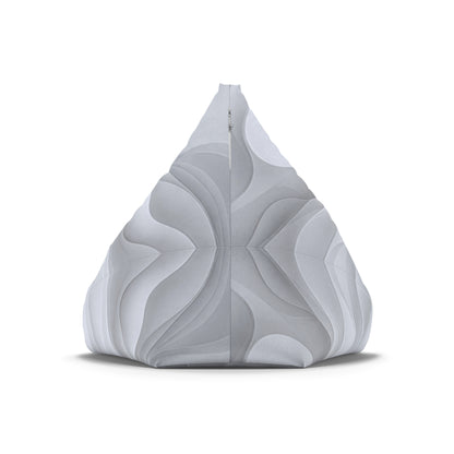 Abstract White Wave Pattern Bean Bag Chair Cover | Modern Geometric Home Decor