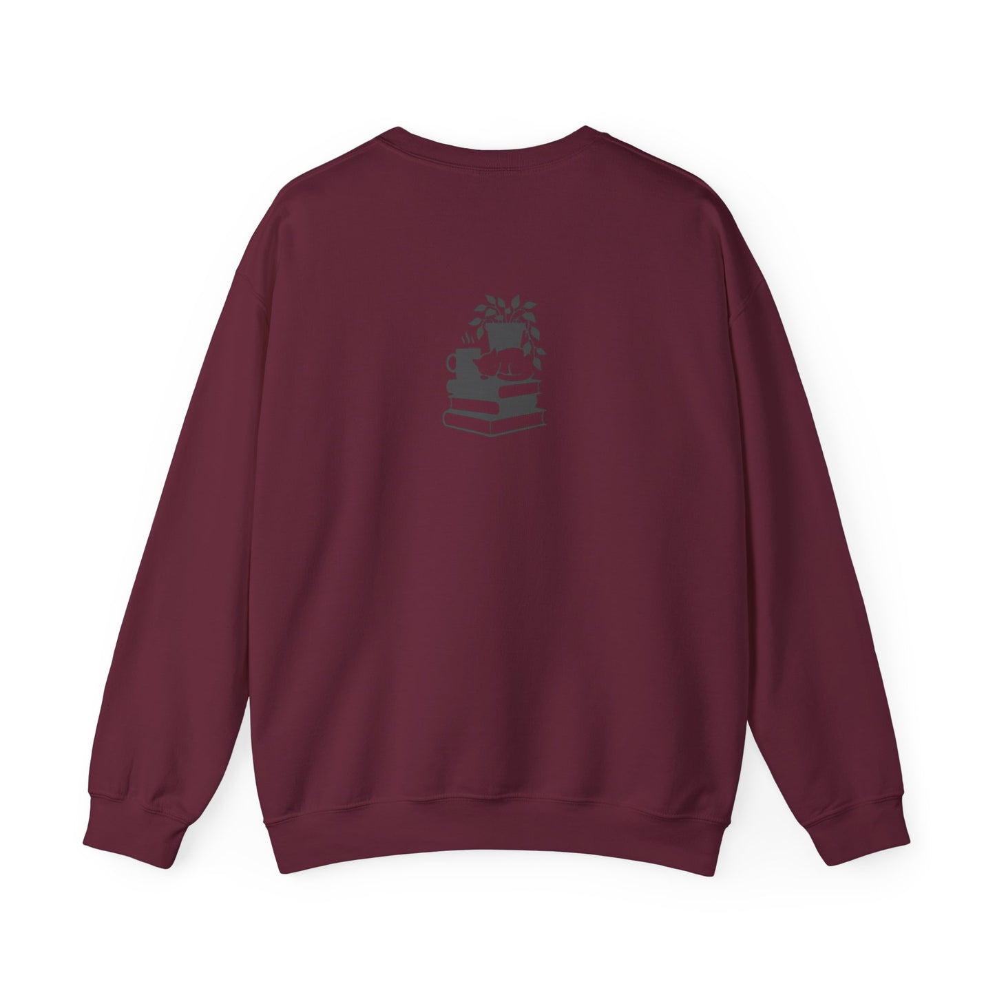 Stack of Books with Mug and Plant Sweatshirt | Cozy Reading Crewneck
