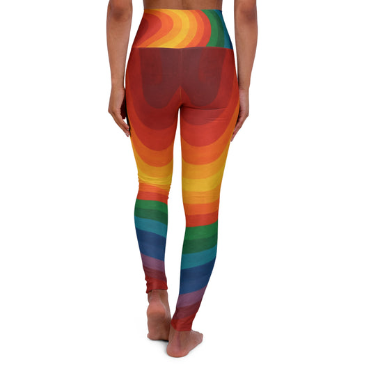 Colorful High Waisted Yoga Leggings - Rainbow Design, Fitness Wear, Activewear, Gym Leggings, Workout Gear, Gift for Yogis - TRV