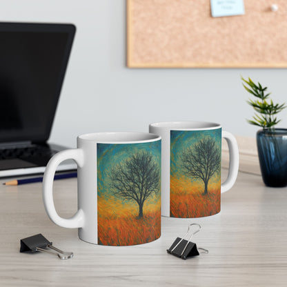 Vibrant Ceramic Mug - Sunset Mountain Design, Coffee Cup, Gift for Nature Lovers, Home Decor, Tea Mug, Unique Art Mug - TRV
