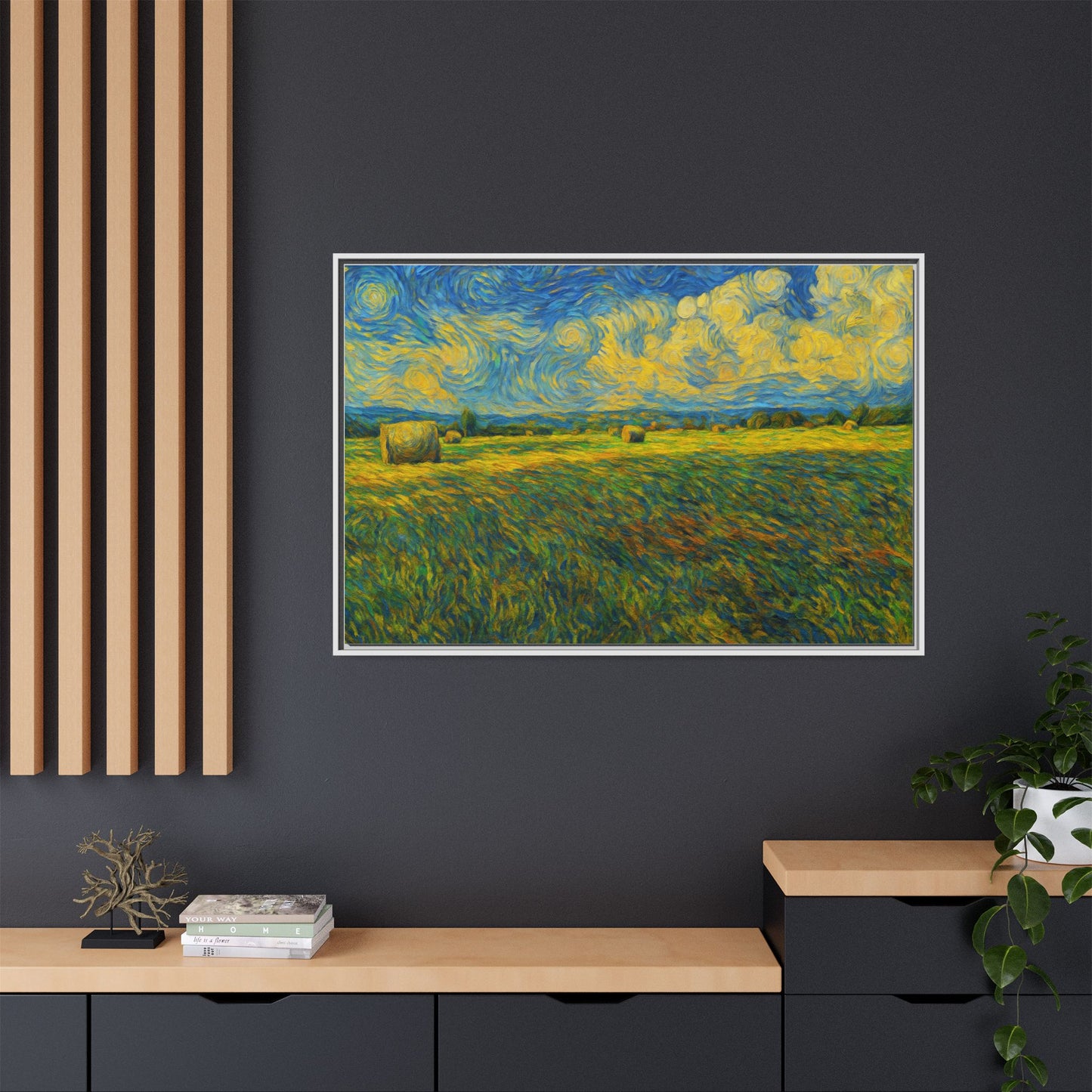 Landscape Matte Canvas, Framed (Multi-color) - TRV