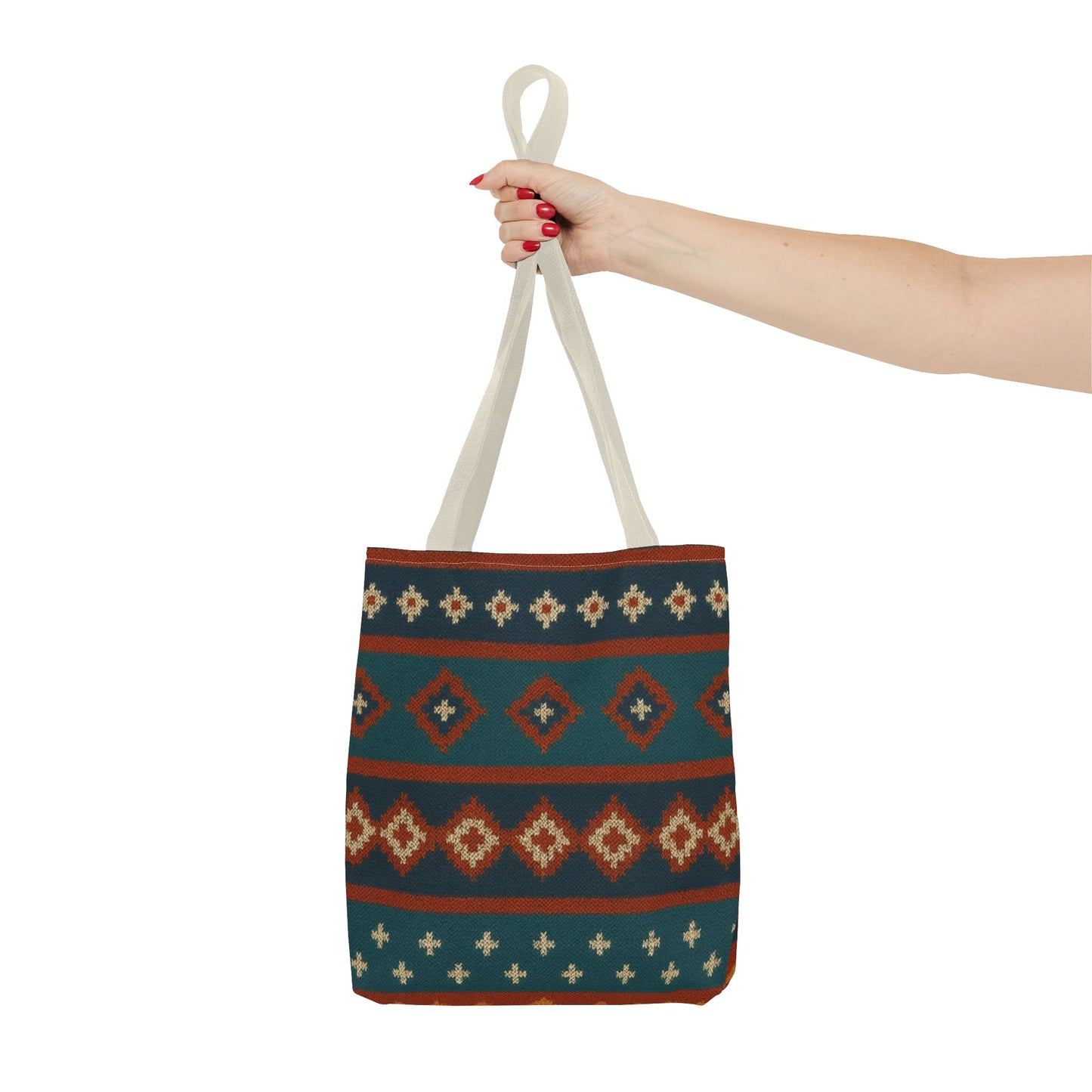 Southwestern Diamond Pattern Tote Bag | Aztec Tribal Geometric Print - TRV