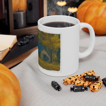Rustic Cabin Ceramic Mug - Cozy Coffee Cup, Handmade Gift for Nature Lovers, Perfect for Home or Office, Great for Christmas, [...] - TRV