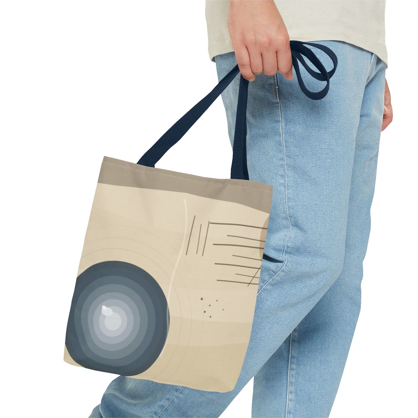 Abstract Neutral Waves Tote Bag | Geometric Circle Pattern