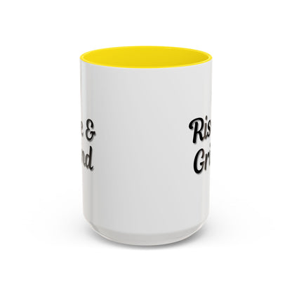 Rise & Grind Coffee Mug – Motivational Black Accent Mug for Daily Inspiration - TRV
