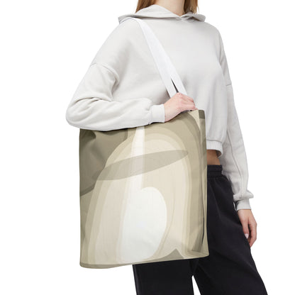 Neutral Abstract Light Beam Tote Bag | Minimalist Geometric Pattern