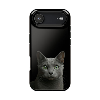 Russian Blue Cat Phone Case — Magnetic Impact-Resistant iPhone Cover