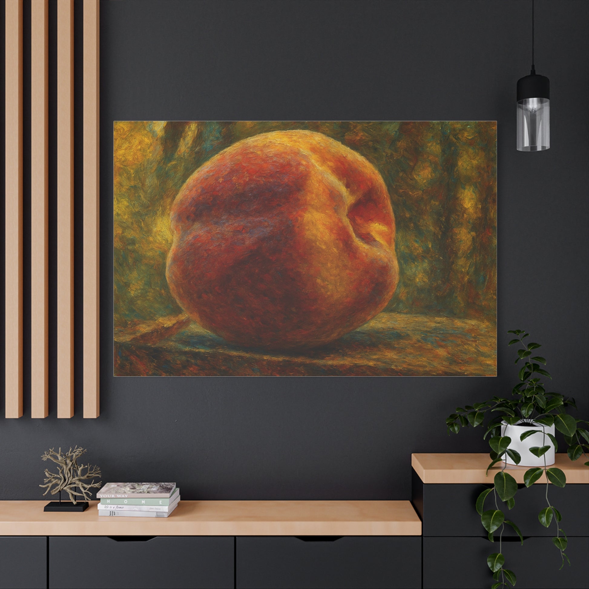 Rustic Peach Canvas Wall Art, Art Decor, Kitchen Artwork, Home Decoration, Gift for Fruit Lover, Summer Decor - TRV