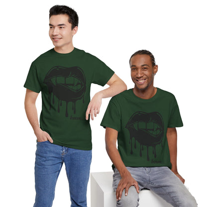Edgy Graphic Tee - Dripping Lips Design - Unisex Heavy Cotton Tee