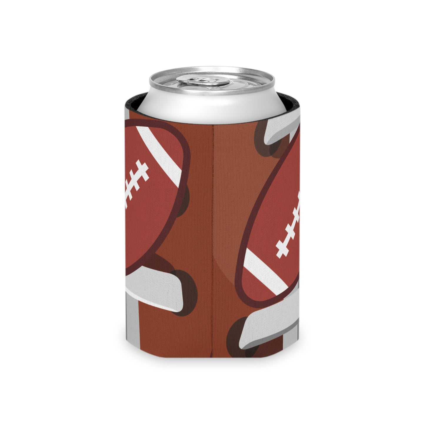 Football Can Cooler for Game Day, Beverage Insulator for Tailgating, Outdoor Parties, Sports Gifts for Fans, Reusable Drink Holder